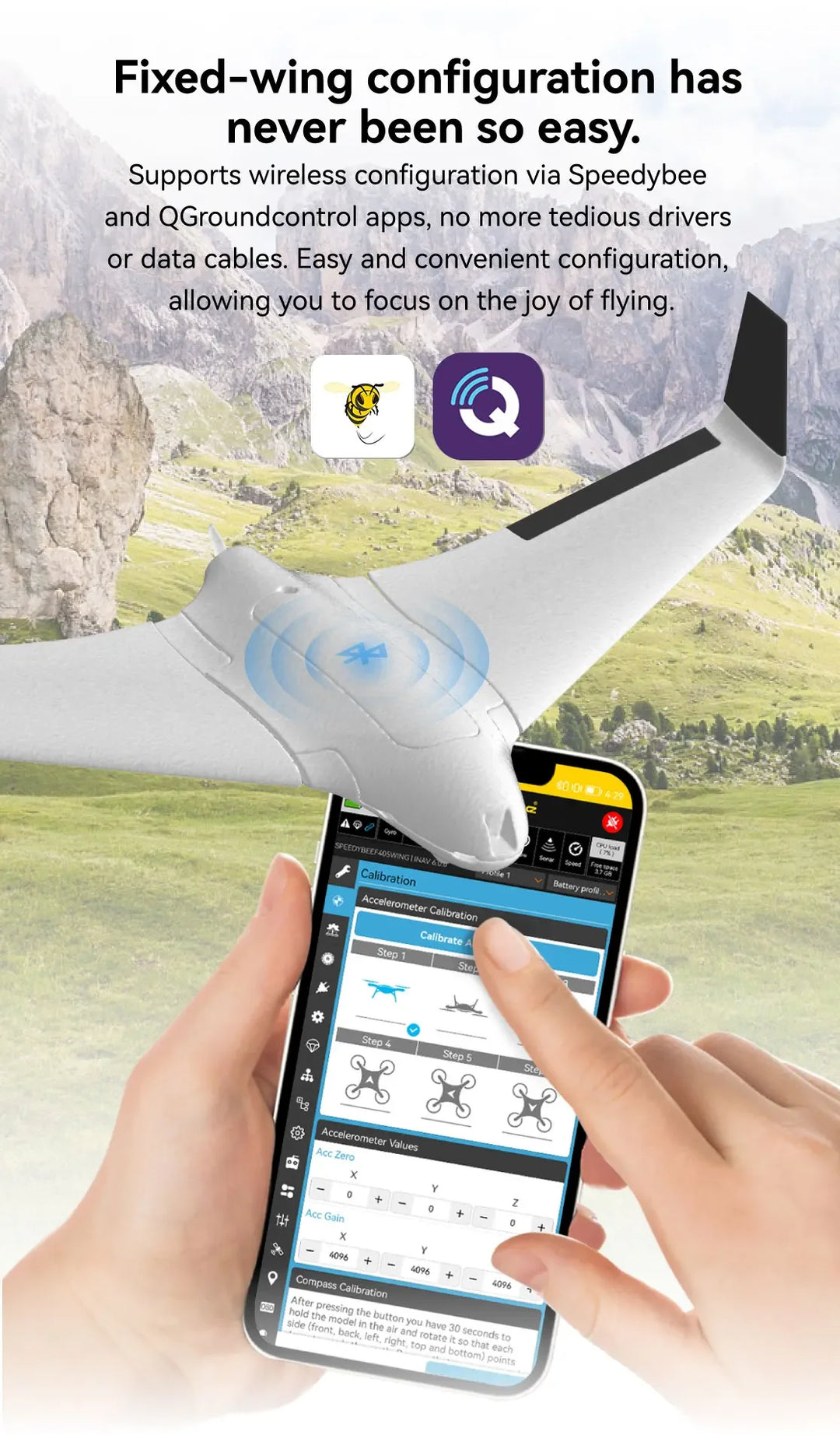 SpeedyBee F405 WING APP FC, Fixed Wing RC Plane Board, Reliable Flight Control, Compact & Easy to Configure