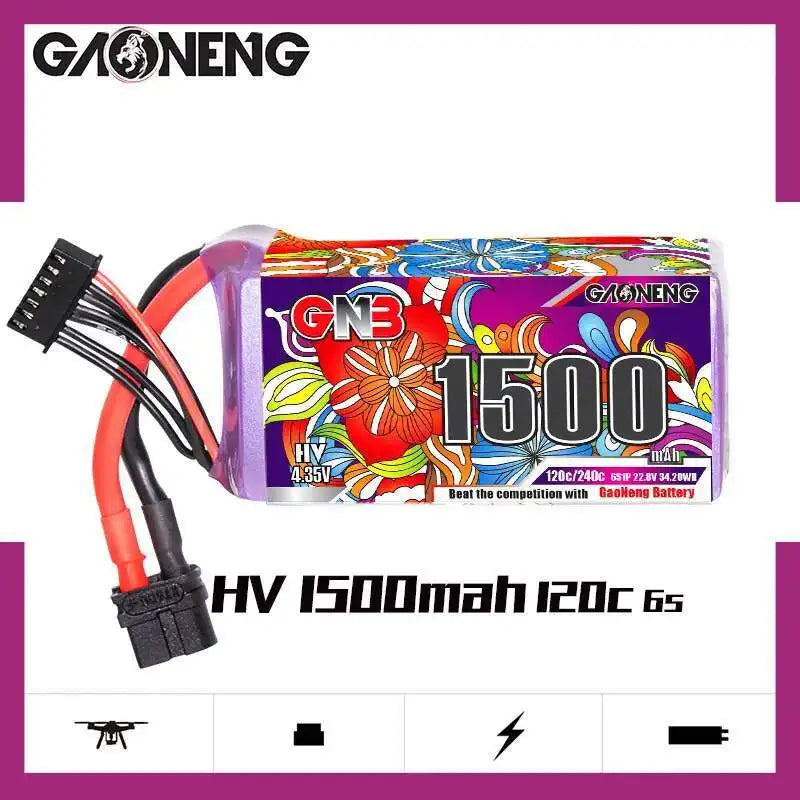 GNB 4S/6S LiPo Battery 120C - 1100/1300/1500/1850mAh XT60 FPV Racing Drone Helicopter