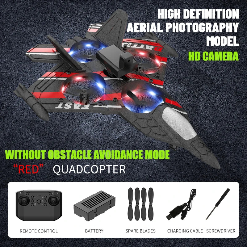 RC Aircraft with Camera Obstacle Avoidance Fighter 2.4G Airplane EPP Foam Plane Remote Control Helicopter Toys For Children Gift - Thedroneflight