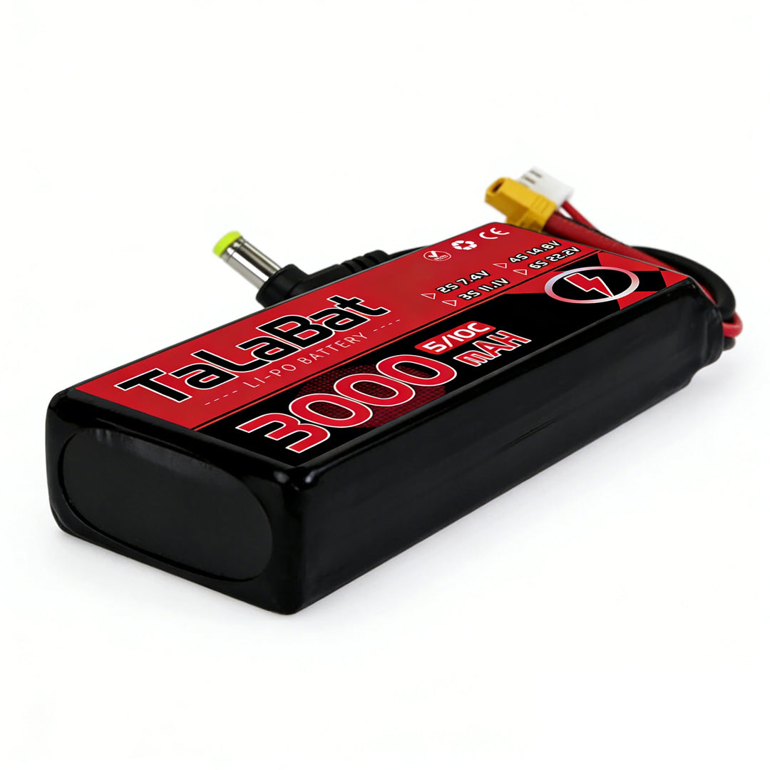 3000mAh 2S 7.4V 5C LiPo Battery with Power Indicator — Fatshark, Skyzone, Aomway FPV Goggles - TheDroneFlight