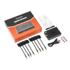 Walksnail Avatar Repeater package with box, antennas, cables and printed guide