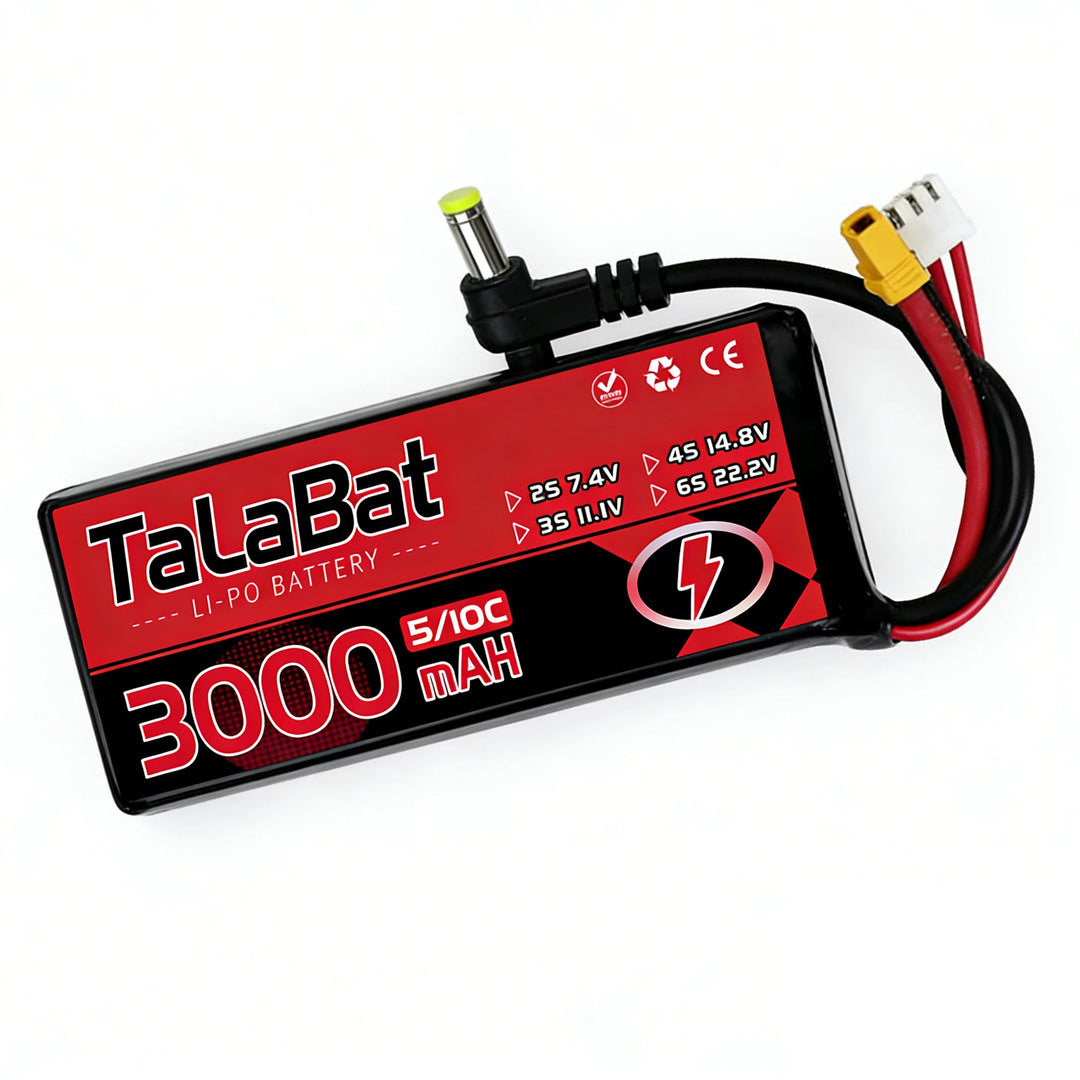 3000mAh 2S 7.4V 5C LiPo Battery with Power Indicator — Fatshark, Skyzone, Aomway FPV Goggles - TheDroneFlight