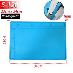 Heat Resistant Soldering Mat - 932°F Silicone Work Mat with Anti-Static & Magnetic Features