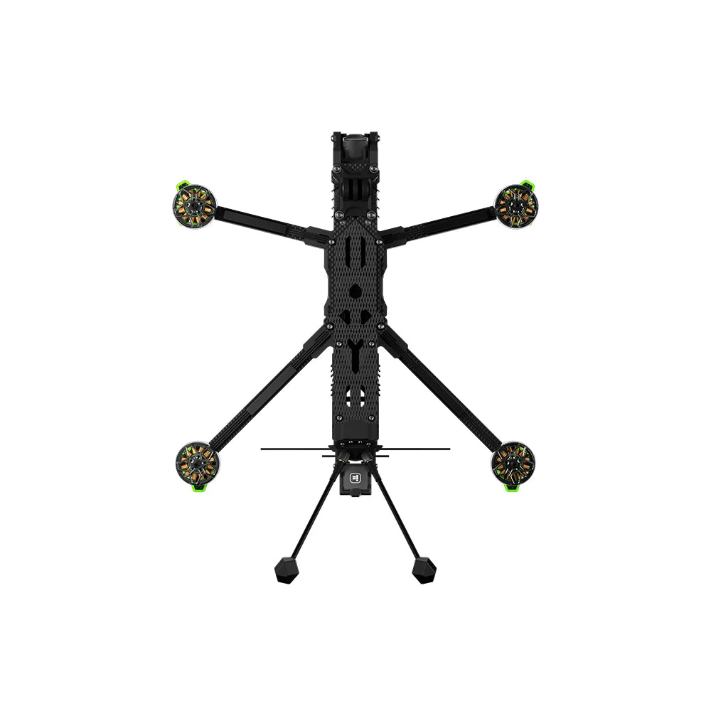 iFlight Nazgul Evoque F7, underside view showing carbon frame and four motors