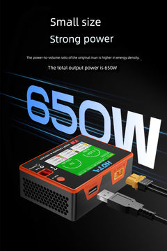 HOTA T8 Smart Balance Charger — 8S LiPo/LiHV/LiFe, 650W, 22A, Magnetic Port, Bilingual Display