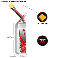 Gaoneng GNB 2200mAh 110C/220C LiPo Battery XT60 — 2S / 3S / 4S / 6S FPV Drone