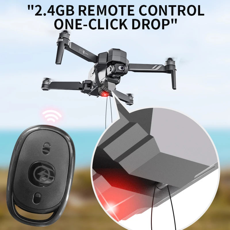 DUTRIEUX Universal Drone Airdrop System — 2.4GHz Remote Release, 750 g Load Capacity