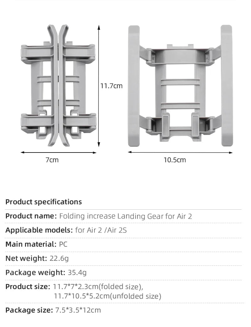 Landing Gear for DJI Mavic Air 2/AIR 2S Drone Foldable Extended Leg Support Feet Protector for DJI Air 2/AIR 2S Accessory - Thedroneflight