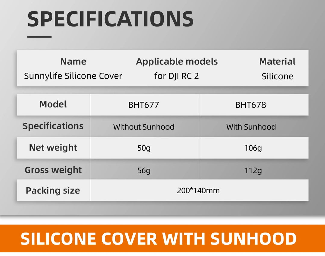 DJI RC 2 Silicone Case + Sun Hood | Air 3 Remote Controller Accessories