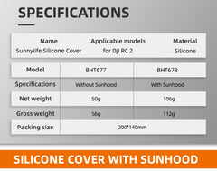 DJI RC 2 Silicone Case + Sun Hood | Air 3 Remote Controller Accessories
