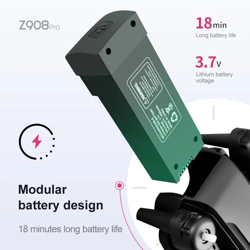 Original Z908 Pro MAX Battery for Z908 PRO MAX RC Plane 3.7V 2000MAh Oringal Z908 MAX Gray Battery Quadcopter Helicopter Parts - Thedroneflight