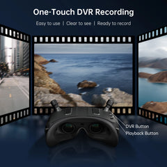 Walksnail Avatar Goggles X recording graphic identifying DVR and playback buttons