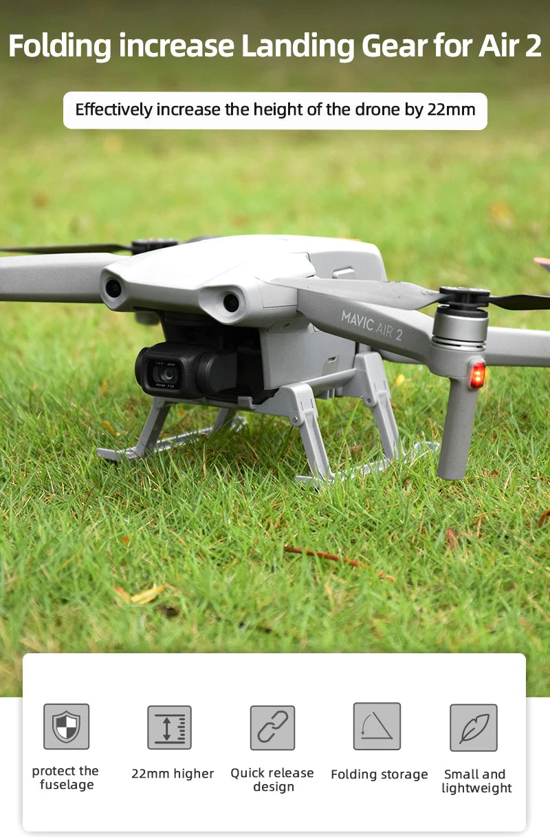 Landing Gear for DJI Mavic Air 2/AIR 2S Drone Foldable Extended Leg Support Feet Protector for DJI Air 2/AIR 2S Accessory - Thedroneflight