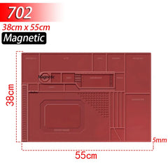 Heat Resistant Soldering Mat - 932°F Silicone Work Mat with Anti-Static & Magnetic Features