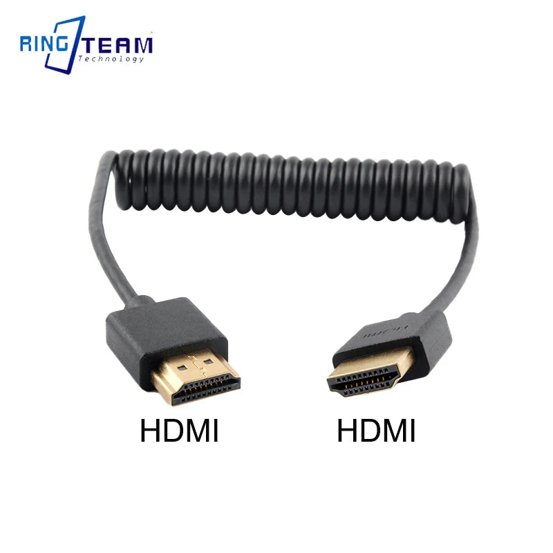 4K HDMI 2.0 Coiled Extension Cable — Male-to-Male, 60Hz, HDR, ARC | HDMI / Mini / Micro - TheDroneFlight