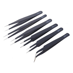 6Pcs Anti-Static ESD Tweezers Set Precision Curved Straight Repair Tools