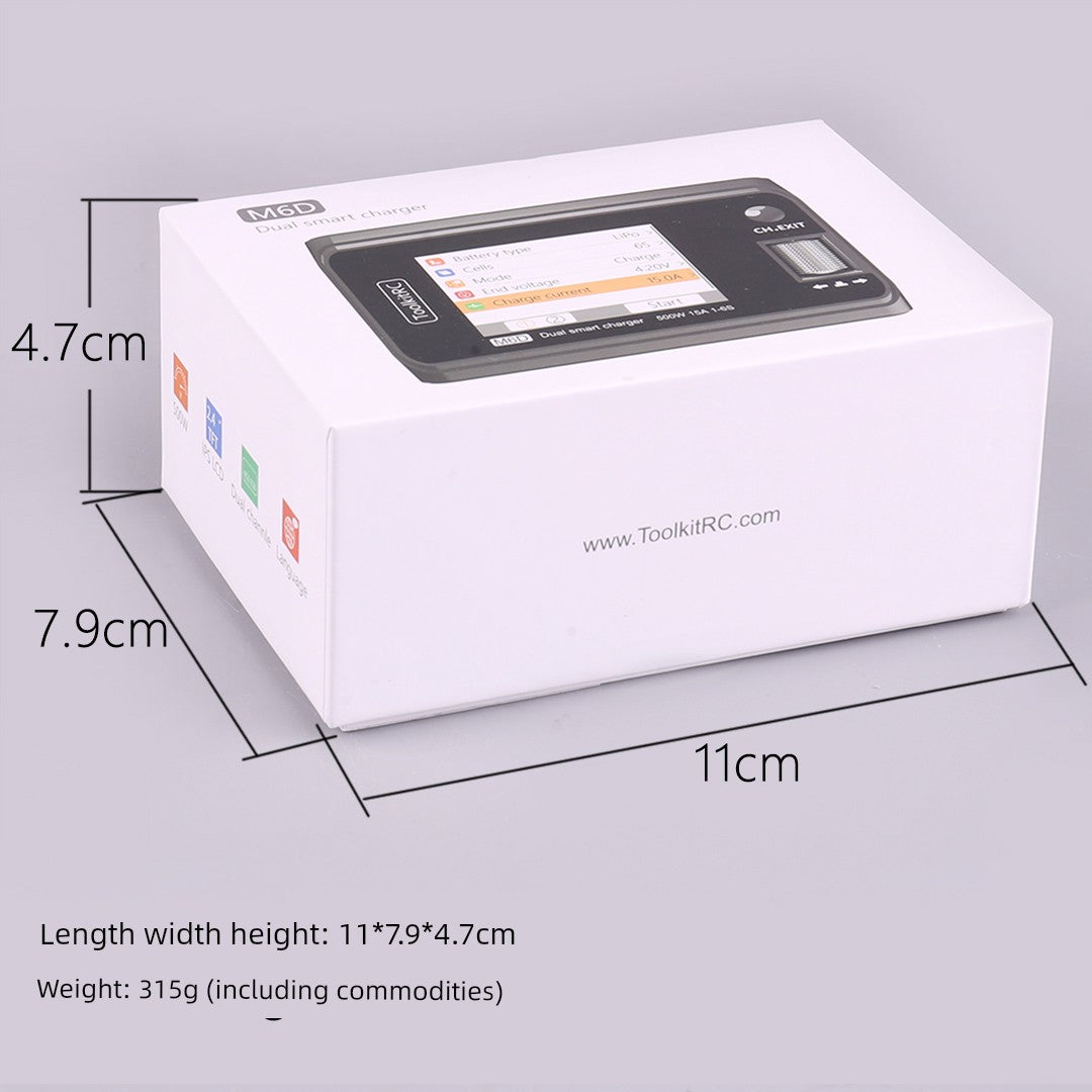 Toolkitrc M6d Summer Special Edition Balance Charger 6S Lithium Battery Dual-Channel 500W Model Aircraft UAV FPV