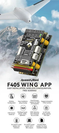 SpeedyBee F405 WING APP FC, Fixed Wing RC Plane Board, Reliable Flight Control, Compact & Easy to Configure