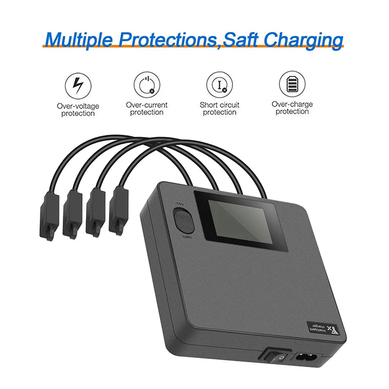 For DJI Air 3 Drone Battery Digital Display Charger 6 In 1 Charging Hub Fast Smart Charger With USB Adapter Port Accessories - Thedroneflight