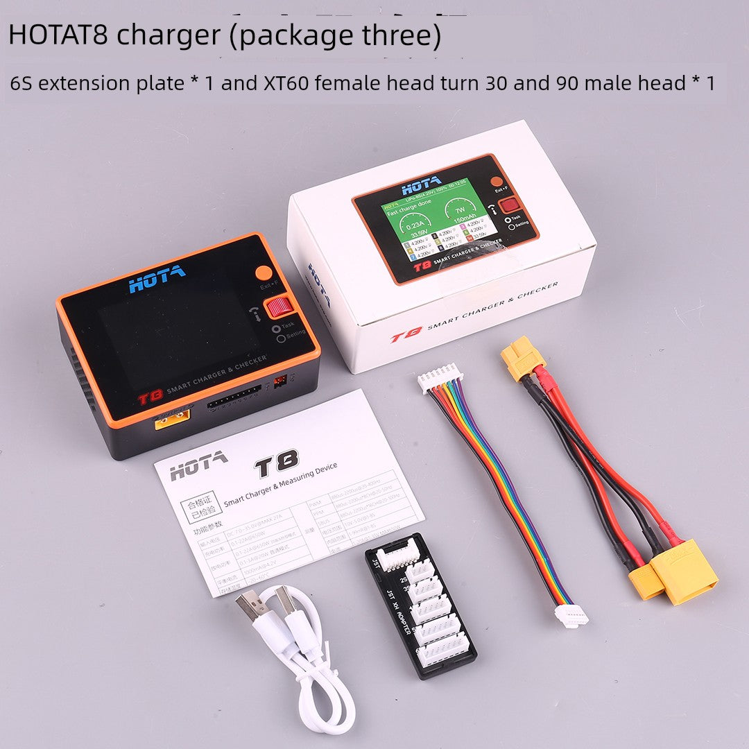 HOTA T8 Smart Balance Charger — 8S LiPo/LiHV/LiFe, 650W, 22A, Magnetic Port, Bilingual Display