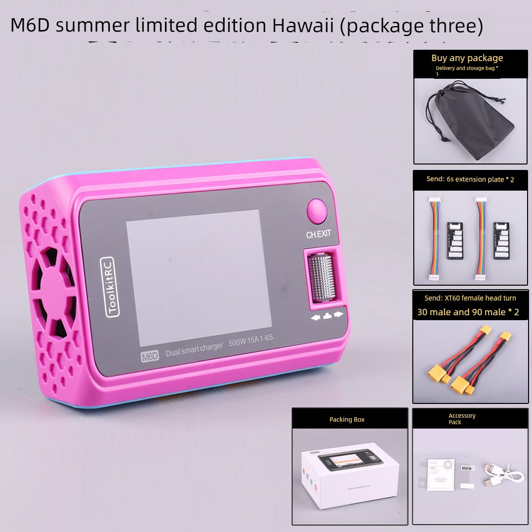 Toolkitrc M6d Summer Special Edition Balance Charger 6S Lithium Battery Dual-Channel 500W Model Aircraft UAV FPV