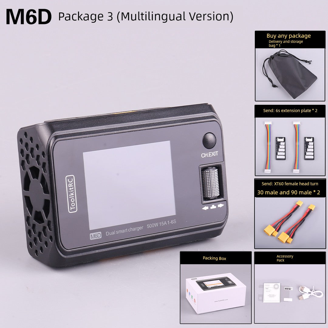 Toolkitrc Hawaii M6d Mojito Version Balance Charger 6S Lithium Battery Dual-Channel 500W Model Aircraft UAV
