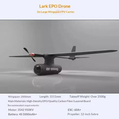 Sky Observer VTOL Fixed Wing Drone — 2000mm Wingspan, EPO + Carbon Fiber, PNP/KIT - TheDroneFlight