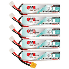 Gaoneng GNB 550mAh 2S 7.4V 90C Slender LiPo Battery XT30 — 1-6 Pack for Micro FPV