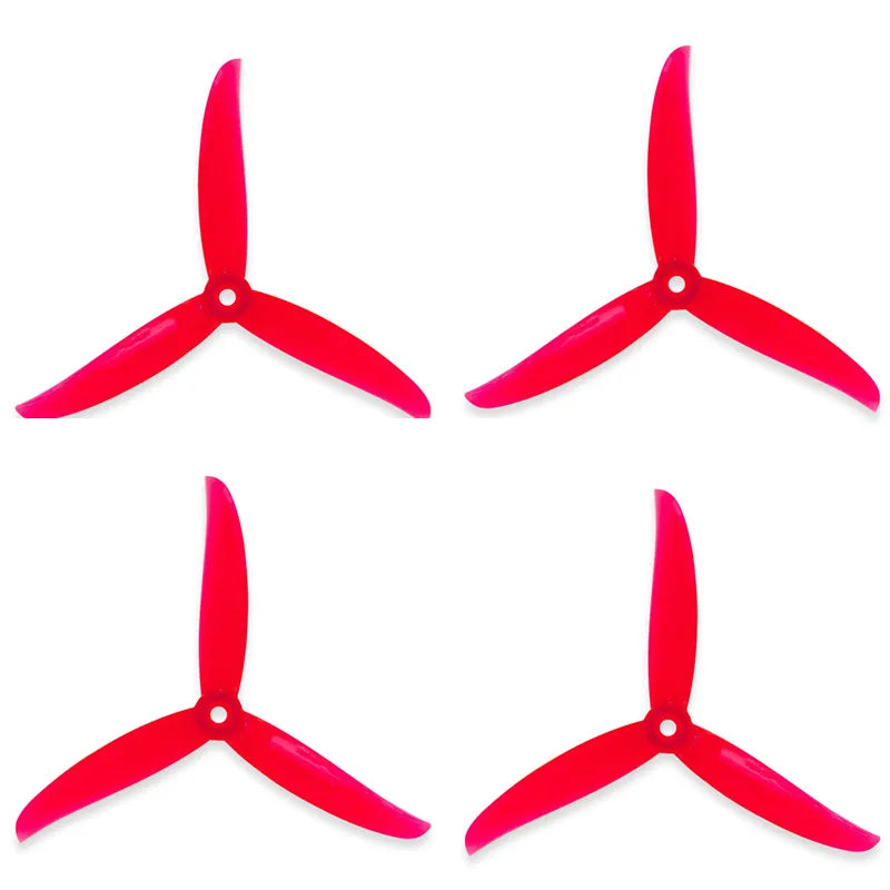 Gemfan Vanover 5136-3 5" 3-Blade PC FPV Propellers — 12 Pairs CW+CCW, M5, 4.3g, Racing & Freestyle, 6 Colors