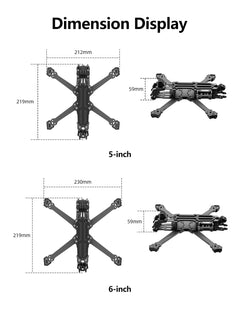 GEPRC Vapor X5/X6 FPV Freestyle Frame - 5mm Carbon