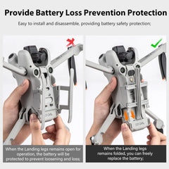 STARTRC Landing Gear for DJI Mini 4 Pro — Foldable, Quick-Release, 13g, ABS, 42mm Clearance, Slope Design, Sensor-Safe