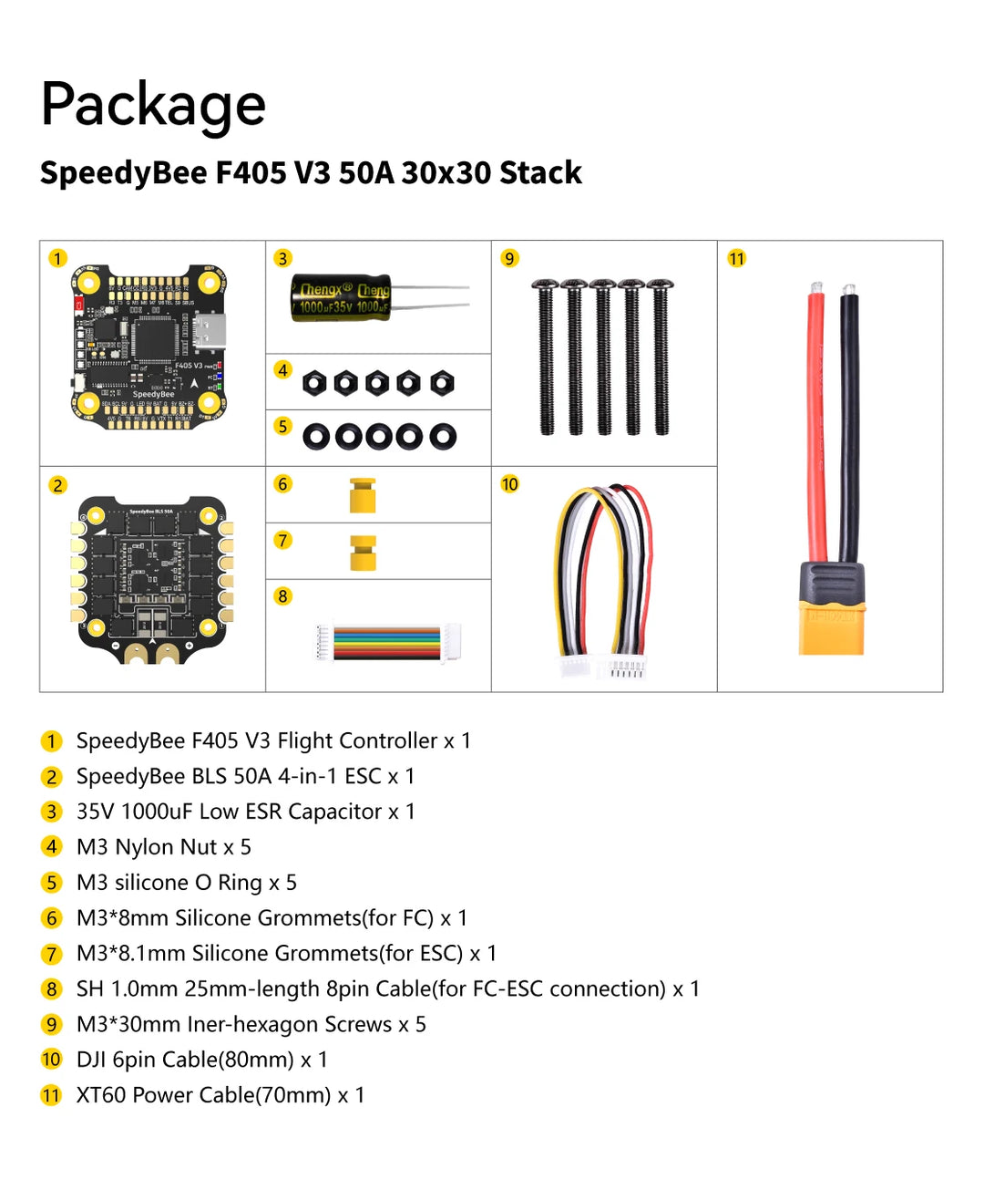 Speedybee F405 V3 50A Stack Fc Ecs Bmi270 30X30 Flight Controller Bls 4-In-1 Esc 3-6S Lipo For Rc Fpv Drone Runcam - Thedroneflight