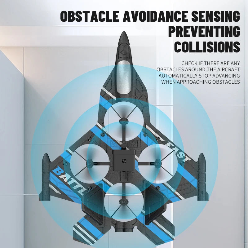 RC Aircraft with Camera Obstacle Avoidance Fighter 2.4G Airplane EPP Foam Plane Remote Control Helicopter Toys For Children Gift - Thedroneflight