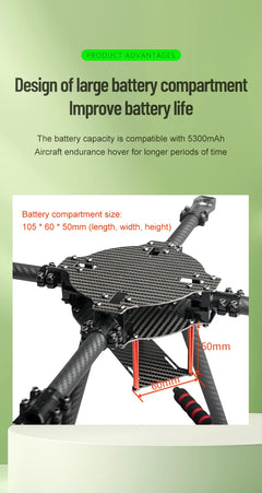 X400 X450 X500 X550 Carbon Fiber Quadcopter Frame Kit, 4-Axis FPV Training Drone for 8-13 Inch Propeller