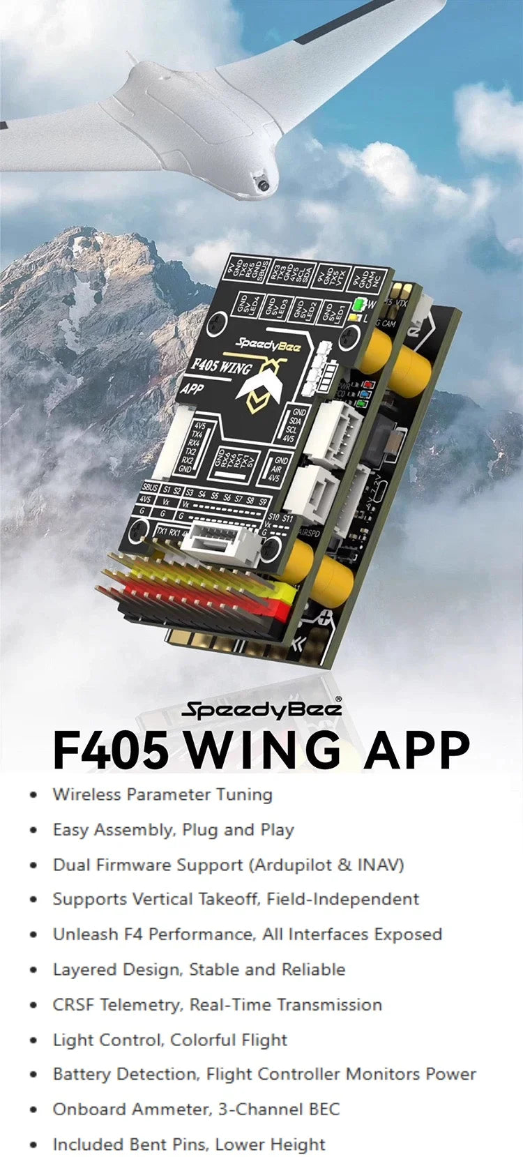 SpeedyBee F405 WING Mini Flying Control FPV Flight Model Small Size Fixed Wing
