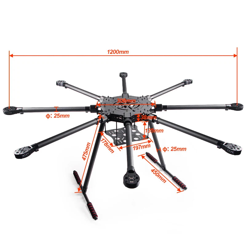 Flyroun Foldaway Octocopter Frame Kit | 1200mm
