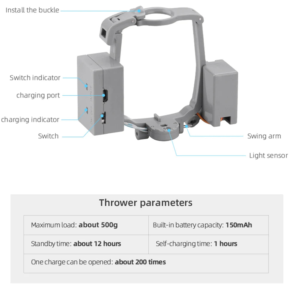 BRDRC Drop System for DJI Air 2S/Mavic Air 2 Airdrop Thrower Transport Device with Landing Gear Long Distance Deliver Accessory - Thedroneflight
