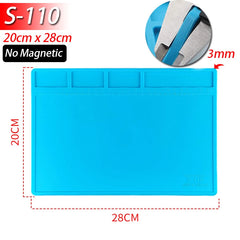 Heat Resistant Soldering Mat - 932°F Silicone Work Mat with Anti-Static & Magnetic Features