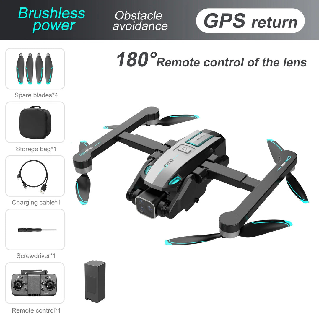 S188 GPS Rc Drone 4K HD Dual Camera Electric Control 180° Professional 5G Aerial Photography Obstacle Avoidance Brushless - Thedroneflight