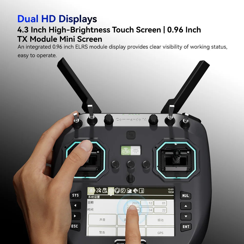 iFlight Commando 14 GemX 2.4G 900MHz Dual Band 1W ELRS Radio Transmitter Remote Control for RC FPV Drone