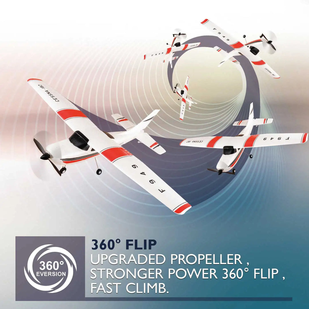 【C0】WLtoys 2.4G F949 LCD Version RC Airplane Cessna 182 3D6G 3Ch Fixed Wing Plane Outdoor Drone RTF With Gyroscope And Night - Thedroneflight