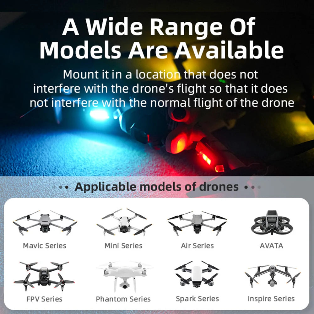 Mini Drone Strobe Light - 6-Color Anti-Collision LED for DJI NEO/Mini 4 Pro/Mavic 3