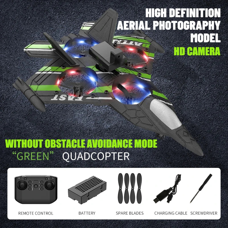 RC Aircraft with Camera Obstacle Avoidance Fighter 2.4G Airplane EPP Foam Plane Remote Control Helicopter Toys For Children Gift - Thedroneflight