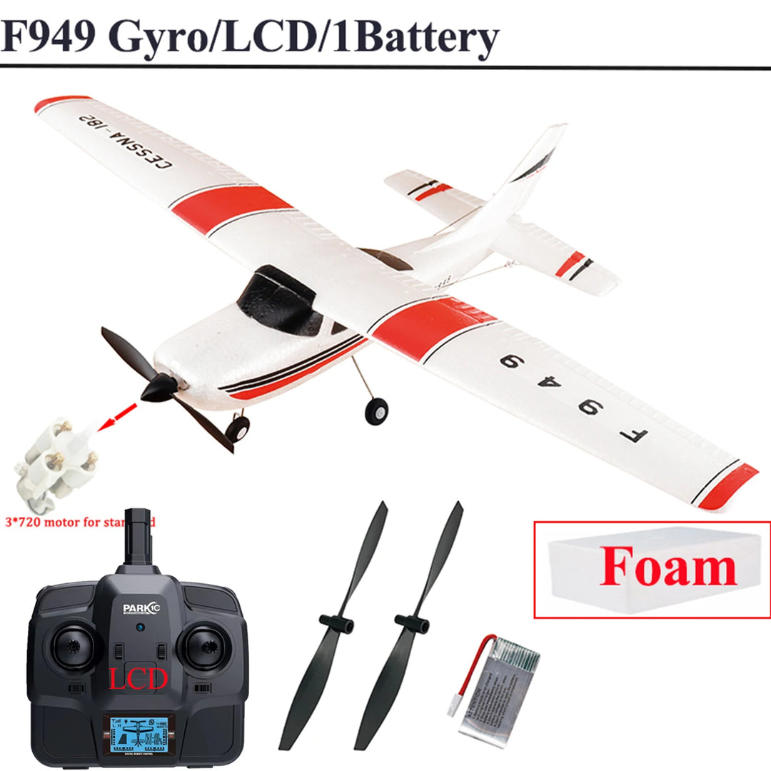 【C0】WLtoys 2.4G F949 LCD Version RC Airplane Cessna 182 3D6G 3Ch Fixed Wing Plane Outdoor Drone RTF With Gyroscope And Night - Thedroneflight