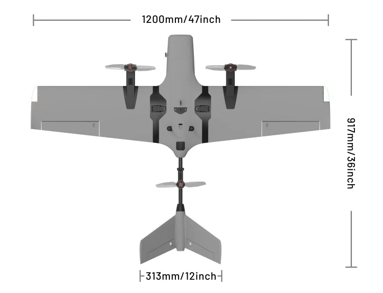 Argus 1200mm ROC Wing VTOL Fixed-Wing UAV — ArgusFPV H7 FC, GPS, 40–60km Range, PNP - TheDroneFlight