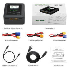 OVONIC X1 Pro Dual-Channel Smart Balance Charger — AC 300W / DC 700W, 16A, 1S–6S LiPo/LiHV/NiMH