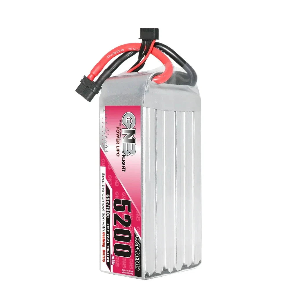 GAONENG GNB 5200mAh 6S1P 22.8V 65C Lipo Battery For X8 FPV 10inch Xclass FPV Drone 1/7 1/8 Scale Vehicles RC Car Boat UAV - Thedroneflight