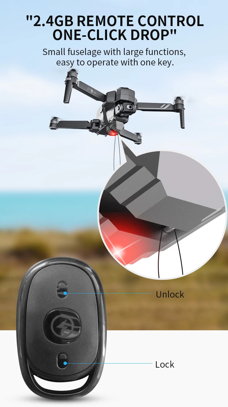 DUTRIEUX Universal Drone Airdrop System — 2.4GHz Remote Release, 750 g Load Capacity