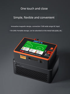 HOTA T8 Smart Balance Charger — 8S LiPo/LiHV/LiFe, 650W, 22A, Magnetic Port, Bilingual Display