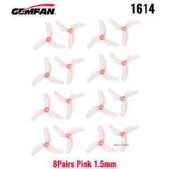 Gemfan 1614-3 40mm 3-Blade Micro Whoop Props 8 Pairs 1mm/1.5mm for 0802 Motors